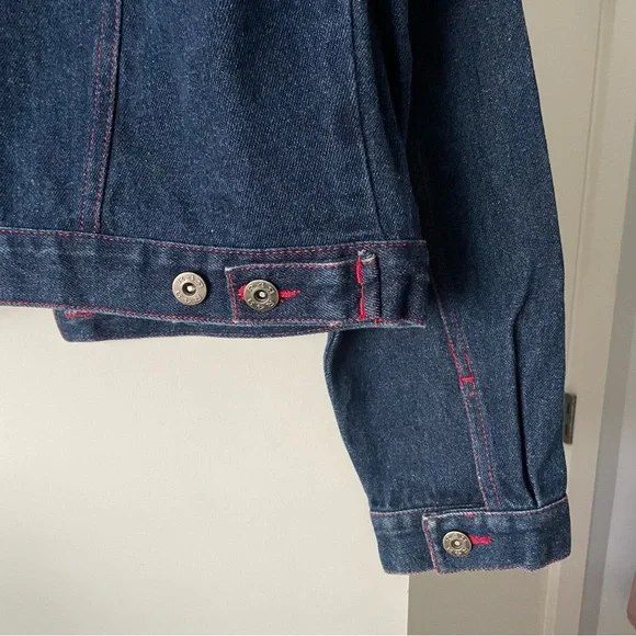 rave 4 real contrast stitch denim jacket - Picture 9 of 10